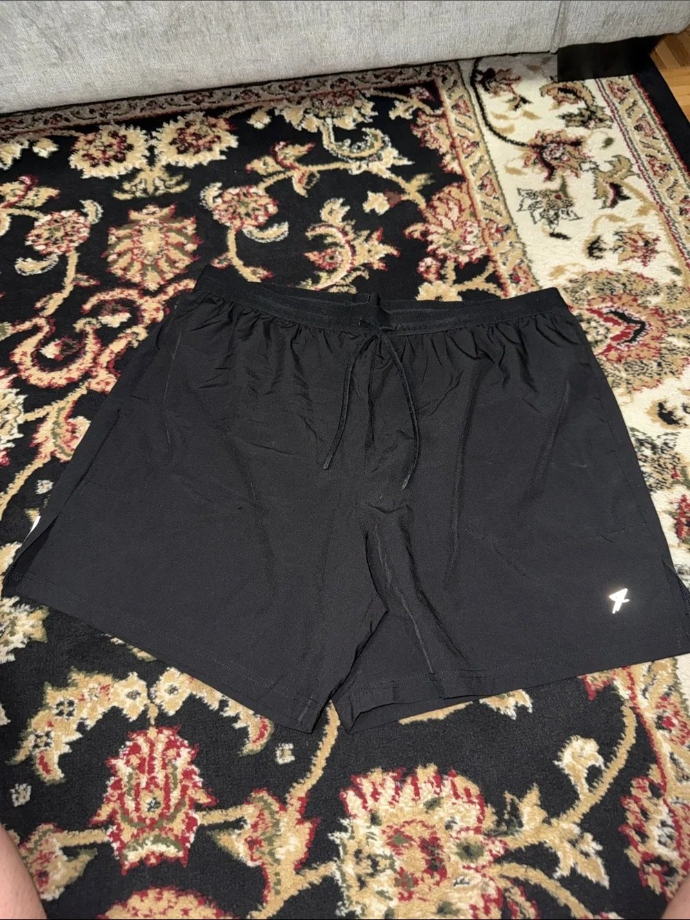 Primark Black Men's Athletic Drawstring Shorts Breif-Lined